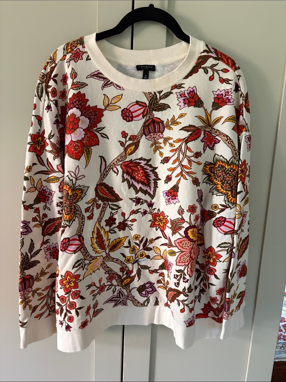 Talbots Floral Paisley Sweatshirt Sz 1x